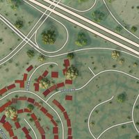 Second close-up of the map of Casa Conejo, California print showing more streets and buildings
