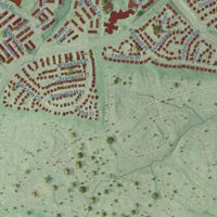 Second close-up of the map of Cascades, Virginia print showing more streets and buildings