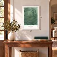 Cascadia, Oregon map, 12 x 18 inch print in a white frame in an entryway