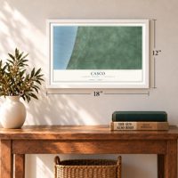 Casco, Allegan County, Michigan map, 12 x 18 inch print in a white frame in an entryway