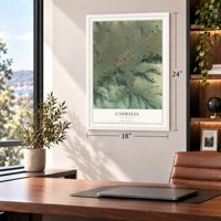 Casmalia, California map, 18 x 24 inch print in a white frame in a home office