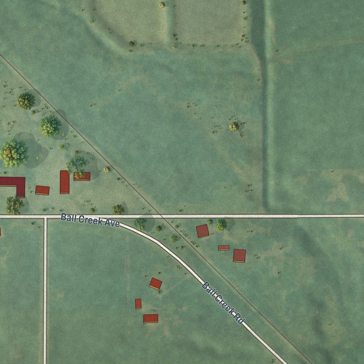 Second close-up of the map of Casnovia, Michigan print showing more streets and buildings