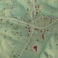 Second close-up of the map of Cassville, Missouri print showing more streets and buildings