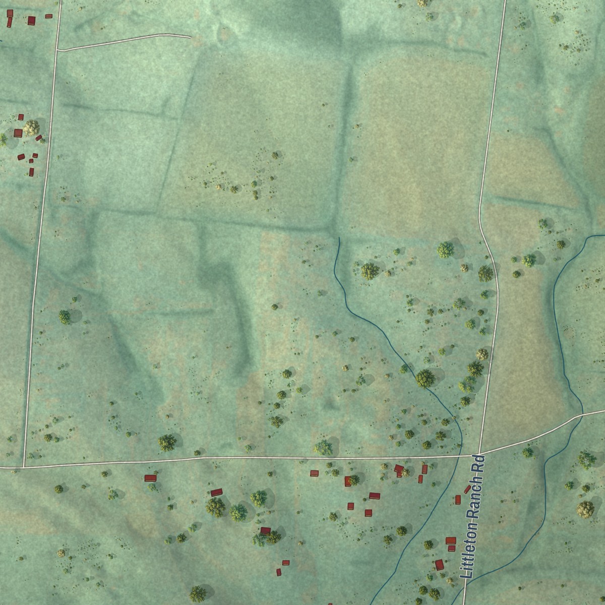 Second close-up of the map of Castalian Springs, Tennessee print showing more streets and buildings