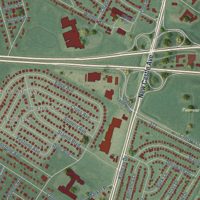 Second close-up of the map of Castle Hills, Delaware print showing more streets and buildings