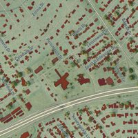 Second close-up of the map of Castle Hills, Texas print showing more streets and buildings