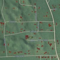 Second close-up of the map of Castleberry, Alabama print showing more streets and buildings