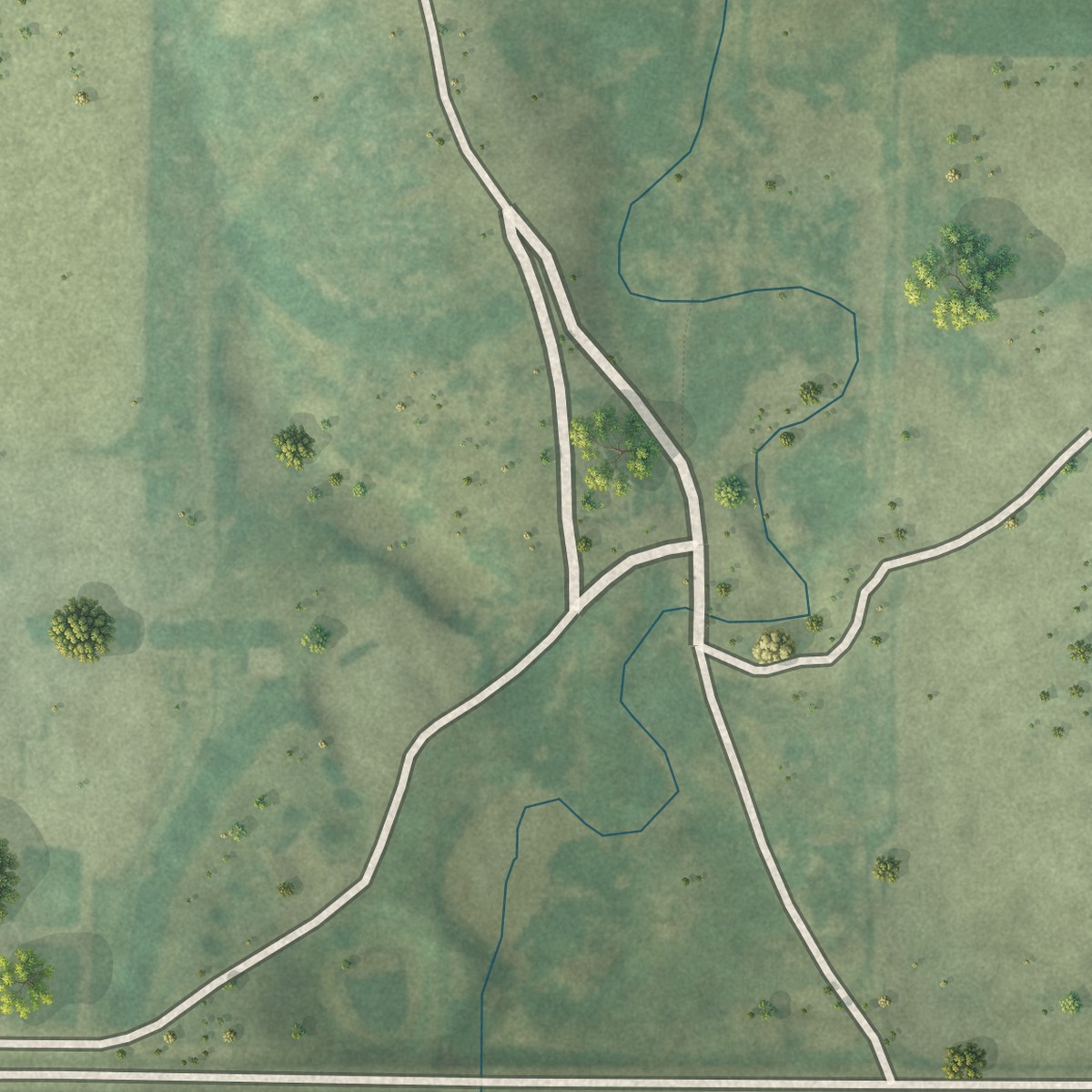 Second close-up of the map of Catharine, Kansas print showing more streets and buildings