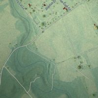 Second close-up of the map of Cats Bridge, Virginia print showing more streets and buildings