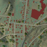 Second close-up of the map of Cattaraugus, New York print showing more streets and buildings