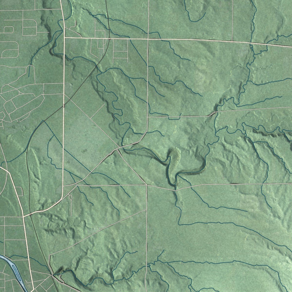 Second close-up of the map of Cattaraugus Reservation, New York print showing more streets and buildings