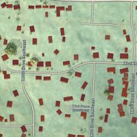 Second close-up of the map of Cavalero, Washington print showing more streets and buildings
