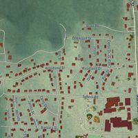 Second close-up of the map of Cave City, Arkansas print showing more streets and buildings