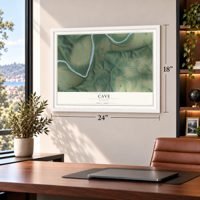 Cave, Missouri map, 18 x 24 inch print in a white frame in a home office