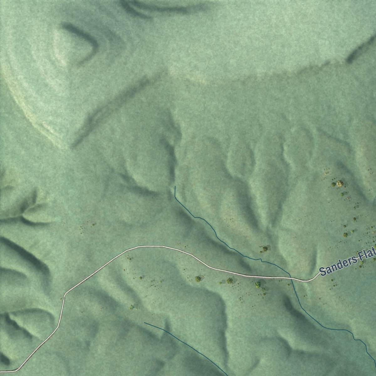 Second close-up of the map of Cave Spring, Oklahoma print showing more streets and buildings