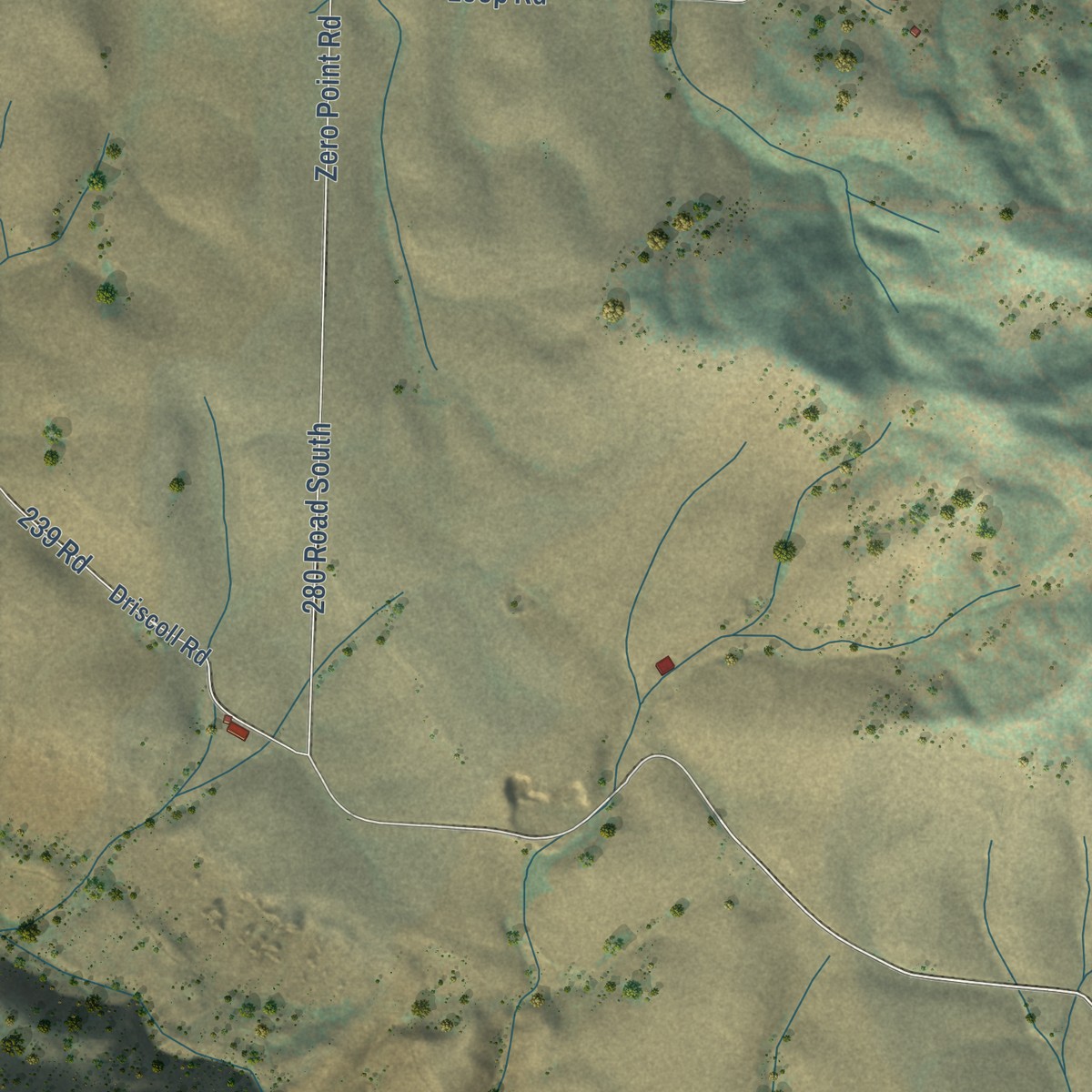 Second close-up of the map of Cavendish, Idaho print showing more streets and buildings