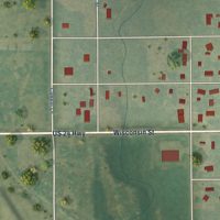 Second close-up of the map of Cawker City, Kansas print showing more streets and buildings