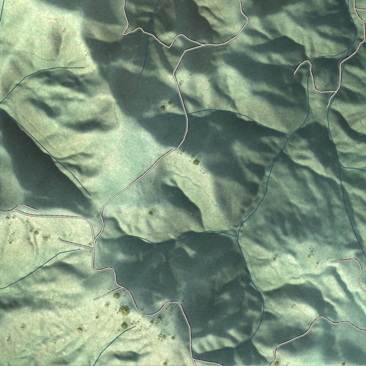 Second close-up of the map of Cazadero, California print showing more streets and buildings