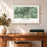 Cecil-Bishop, Pennsylvania map, 12 x 18 inch print in a white frame in an entryway