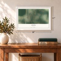 Cecil, Georgia map, 12 x 18 inch print in a white frame in an entryway