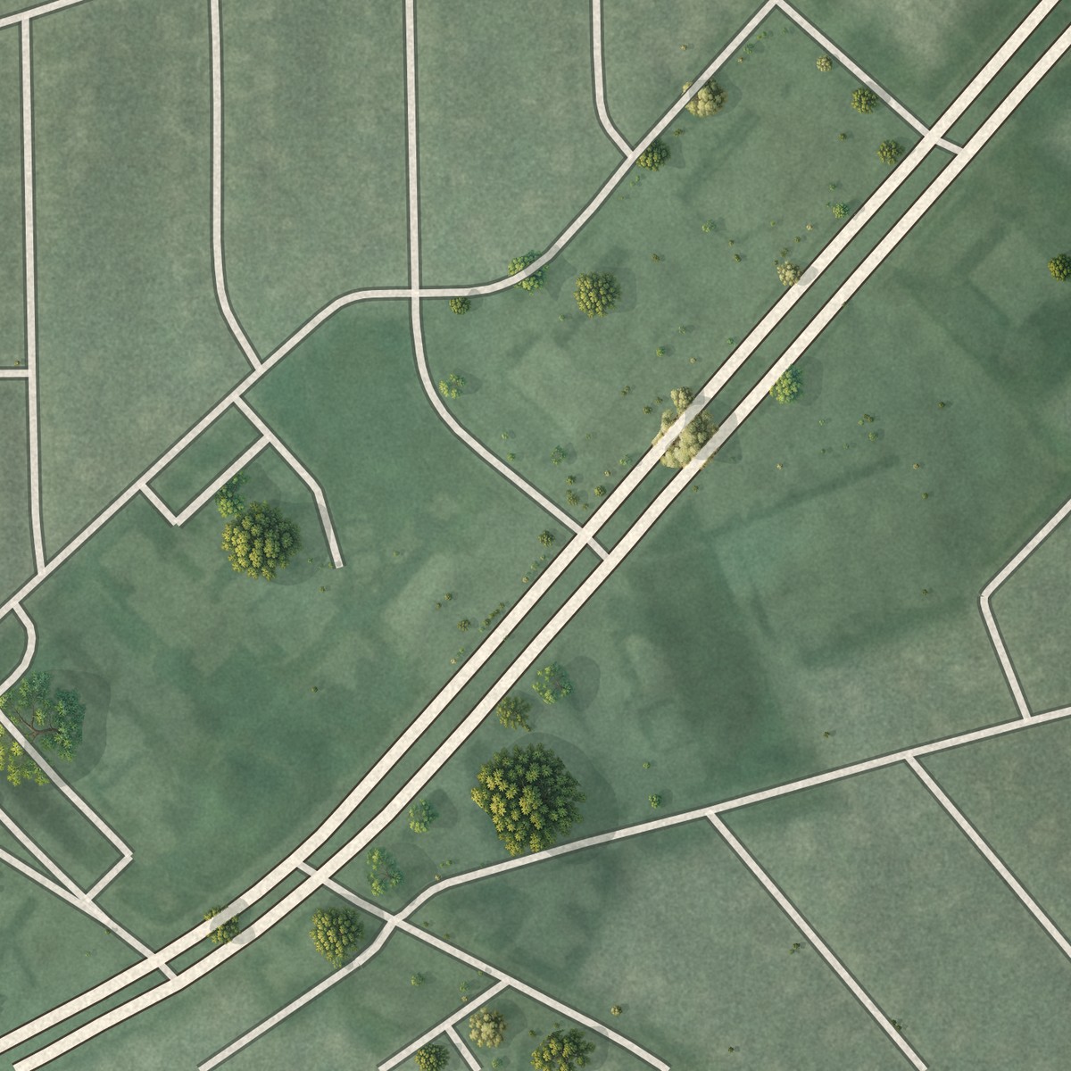 Second close-up of the map of Cedar Heights, Maryland print showing more streets and buildings