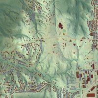 Second close-up of the map of Cedar Hill, Texas print showing more streets and buildings