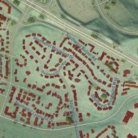 Second close-up of the map of Cedar Hills, Oregon print showing more streets and buildings