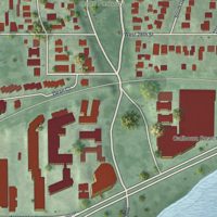 Second close-up of the map of Cedar-Isles-Dean, Minnesota print showing more streets and buildings
