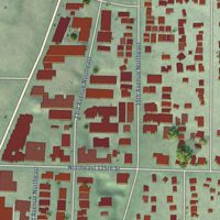 Second close-up of the map of Cedar Park, Washington print showing more streets and buildings