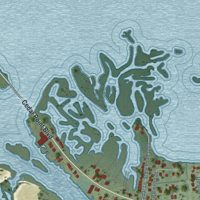 Second close-up of the map of Cedar Point, North Carolina print showing more streets and buildings
