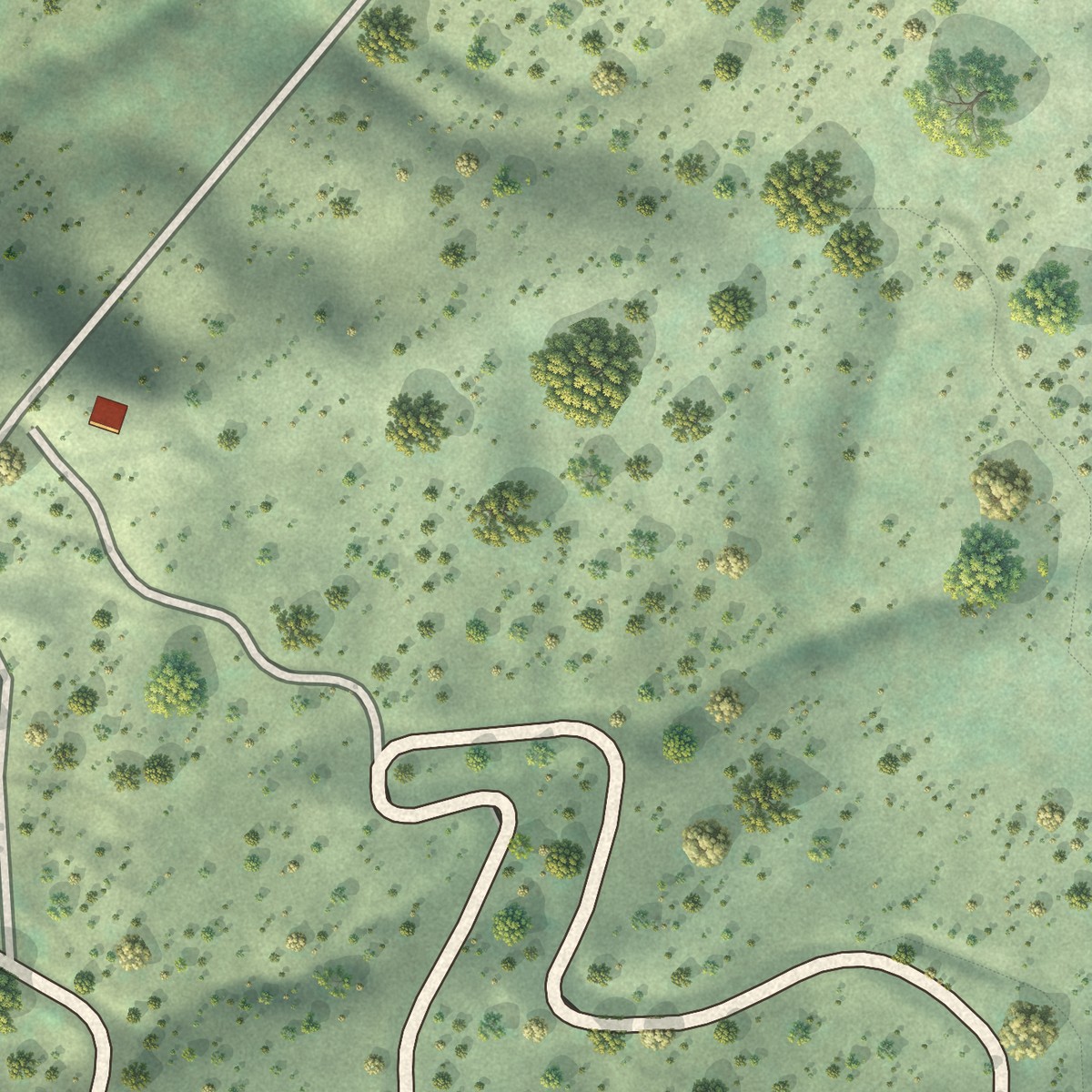 Second close-up of the map of Cedar Slope, California print showing more streets and buildings