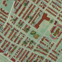 Second close-up of the map of Cedarbrook, Philadelphia, Pennsylvania print showing more streets and buildings
