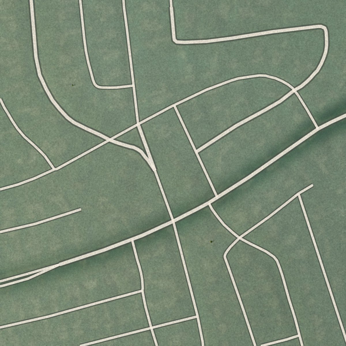Second close-up of the map of Cedarcroft, Maryland print showing more streets and buildings