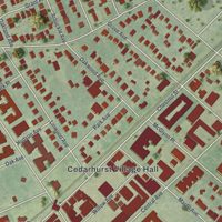 Second close-up of the map of Cedarhurst, New York print showing more streets and buildings