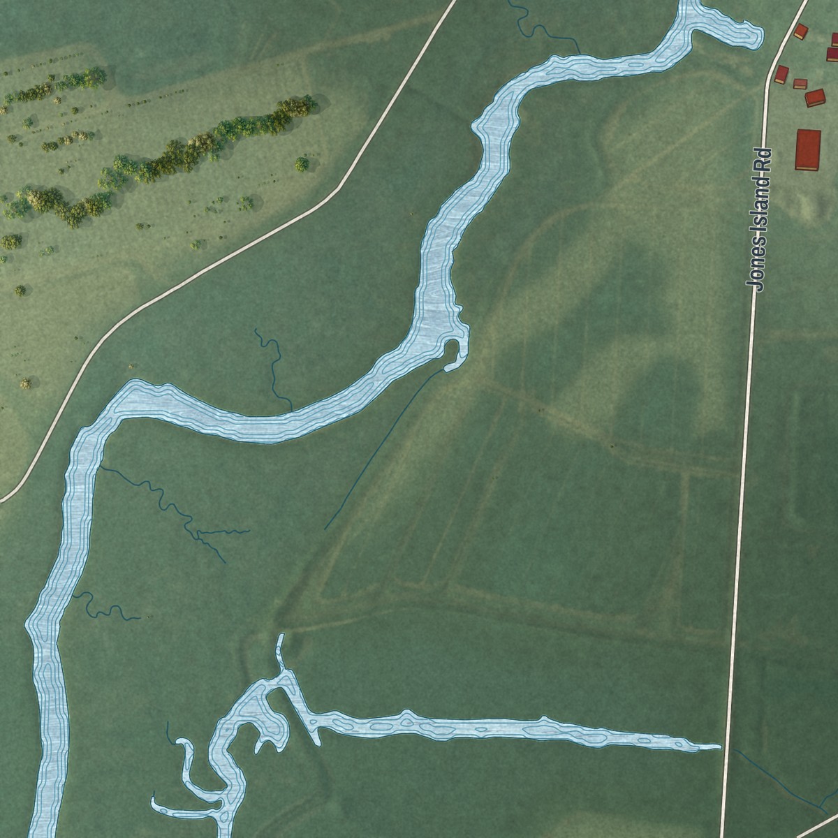 Second close-up of the map of Cedarville, New Jersey print showing more streets and buildings