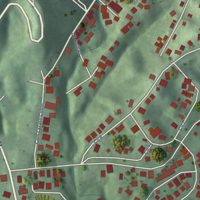 Second close-up of the map of Celada, Puerto Rico print showing more streets and buildings