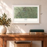 Cele, Texas map, 12 x 18 inch print in a white frame in an entryway
