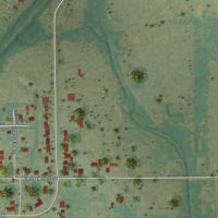 Second close-up of the map of Celeste, Texas print showing more streets and buildings