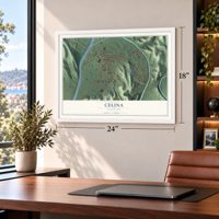 Celina, Tennessee map, 18 x 24 inch print in a white frame in a home office