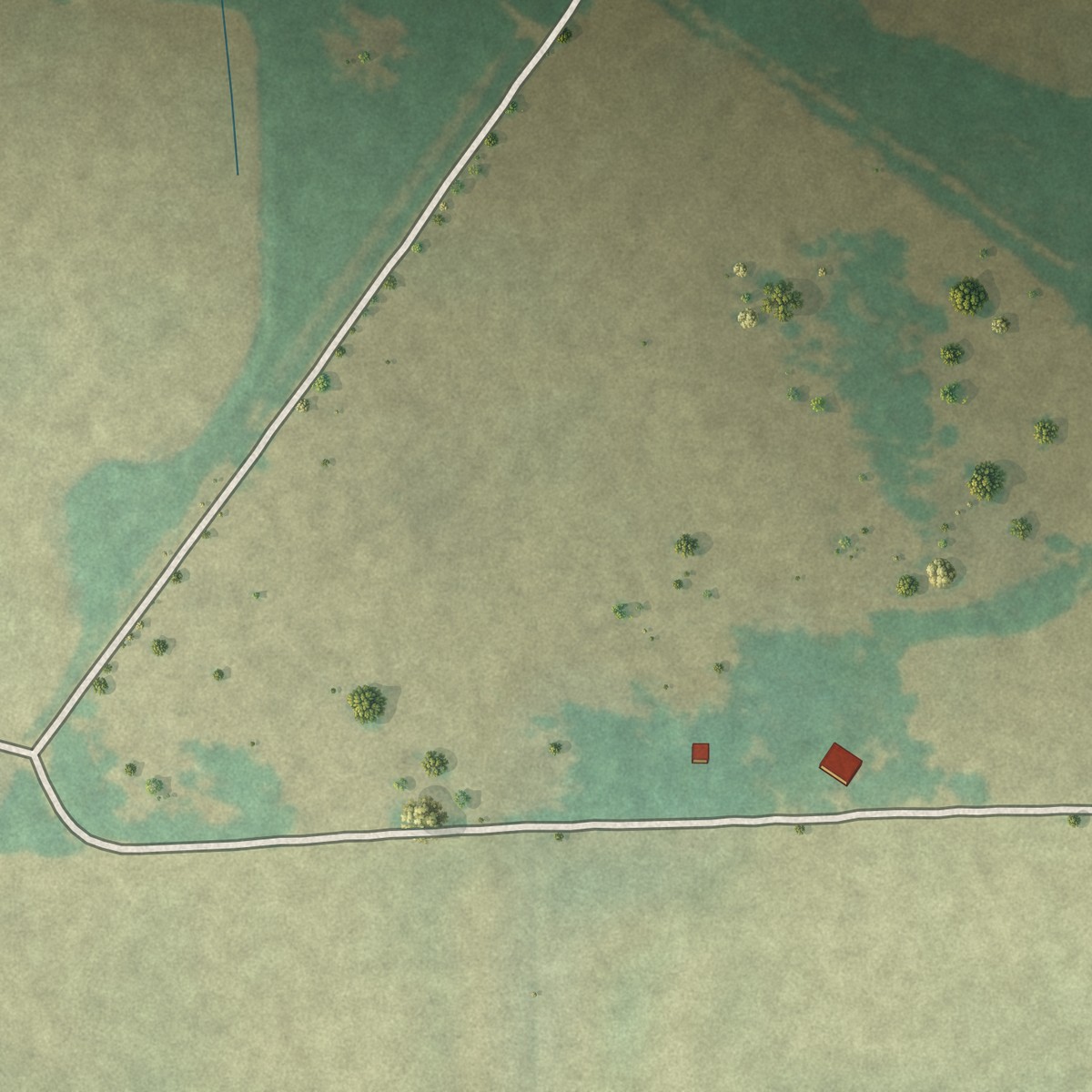Second close-up of the map of Centenary, South Carolina print showing more streets and buildings