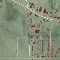 Second close-up of the map of Center Hill, Georgia print showing more streets and buildings