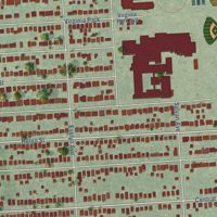 Second close-up of the map of Center Line, Michigan print showing more streets and buildings