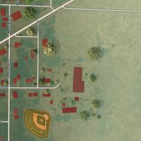 Second close-up of the map of Center, Missouri print showing more streets and buildings