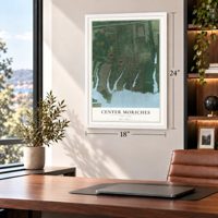 Center Moriches, New York map, 18 x 24 inch print in a white frame in a home office