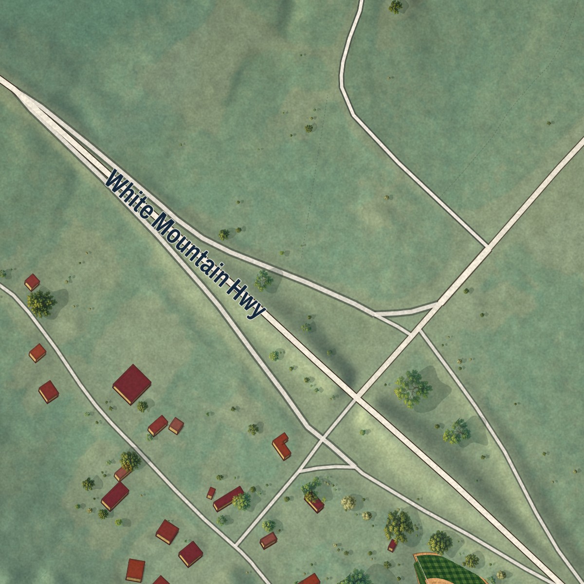 Second close-up of the map of Center Ossipee, New Hampshire print showing more streets and buildings