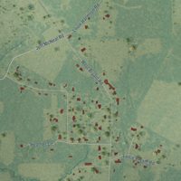 Second close-up of the map of Center Point, Louisiana print showing more streets and buildings