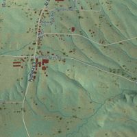 Second close-up of the map of Center Ridge, Arkansas print showing more streets and buildings