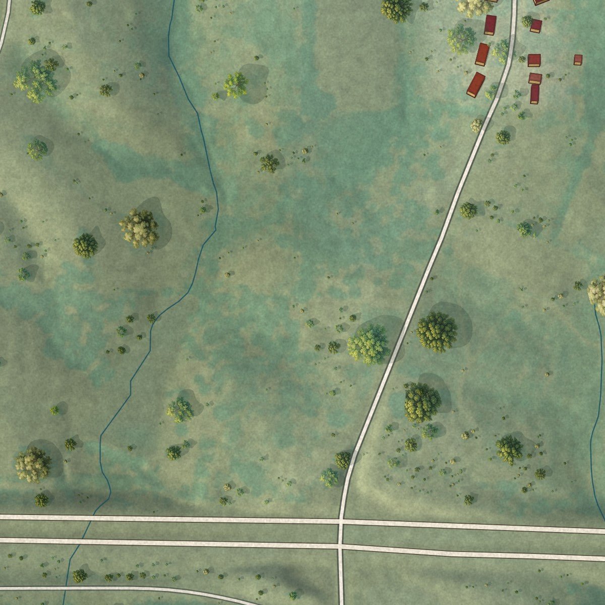 Second close-up of the map of Centertown, Missouri print showing more streets and buildings