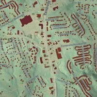 Second close-up of the map of Centerville, Gwinnett County, Georgia print showing more streets and buildings