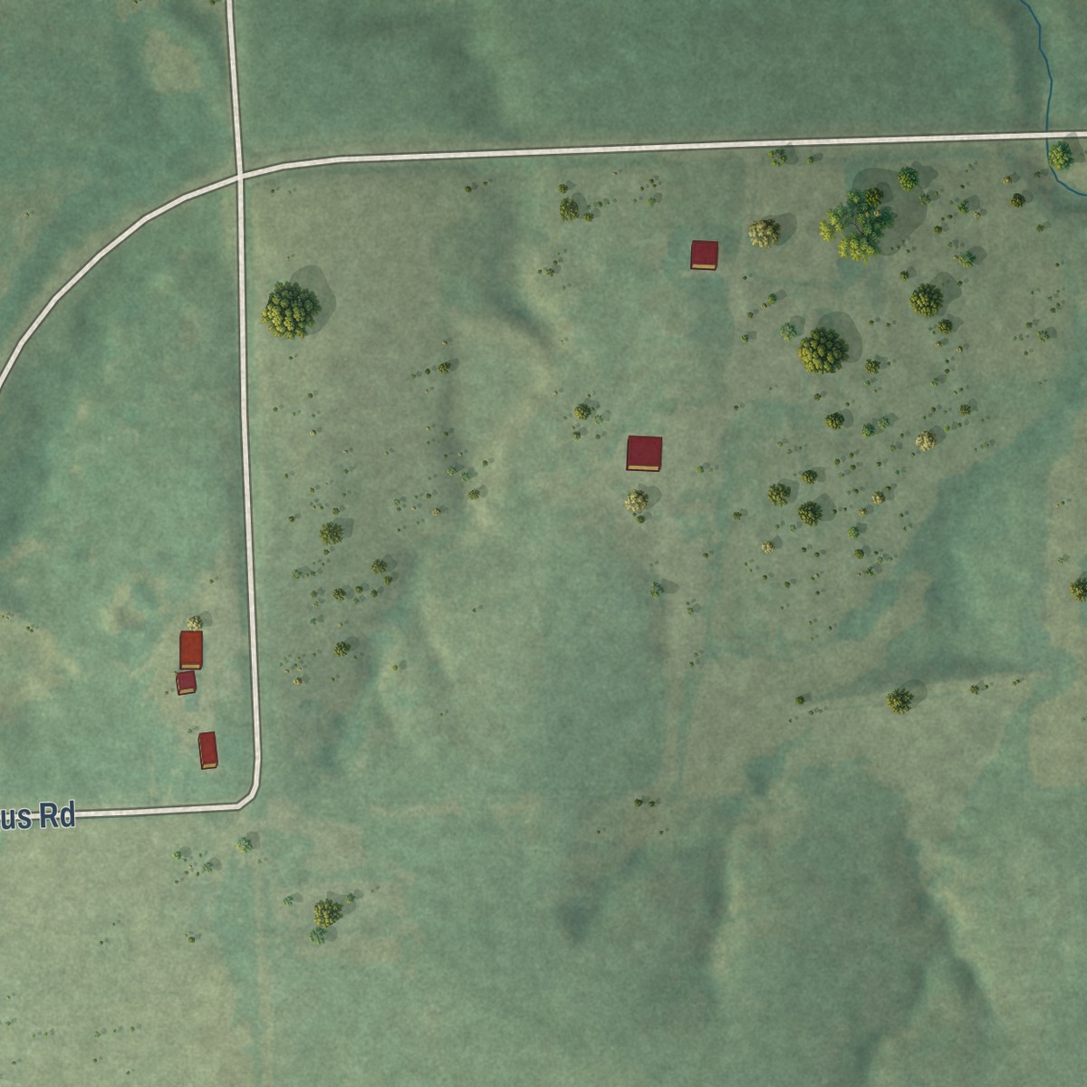 Second close-up of the map of Centerville, Kansas print showing more streets and buildings